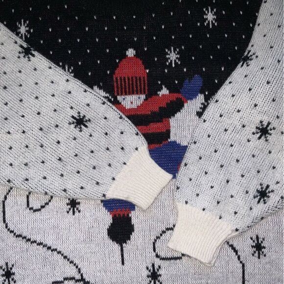 vintage 80s 90s‎ barbra sue cute knit sweater winter snow skating holiday small - Picture 6 of 8